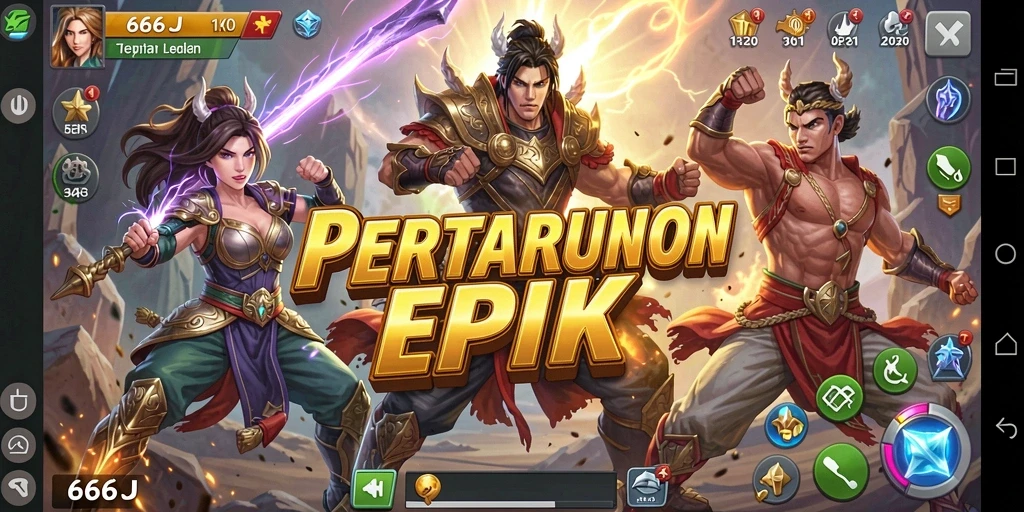 Tangkapan layar menampilkan pertarungan epik dalam 666J dengan karakter ikonik beraksi.