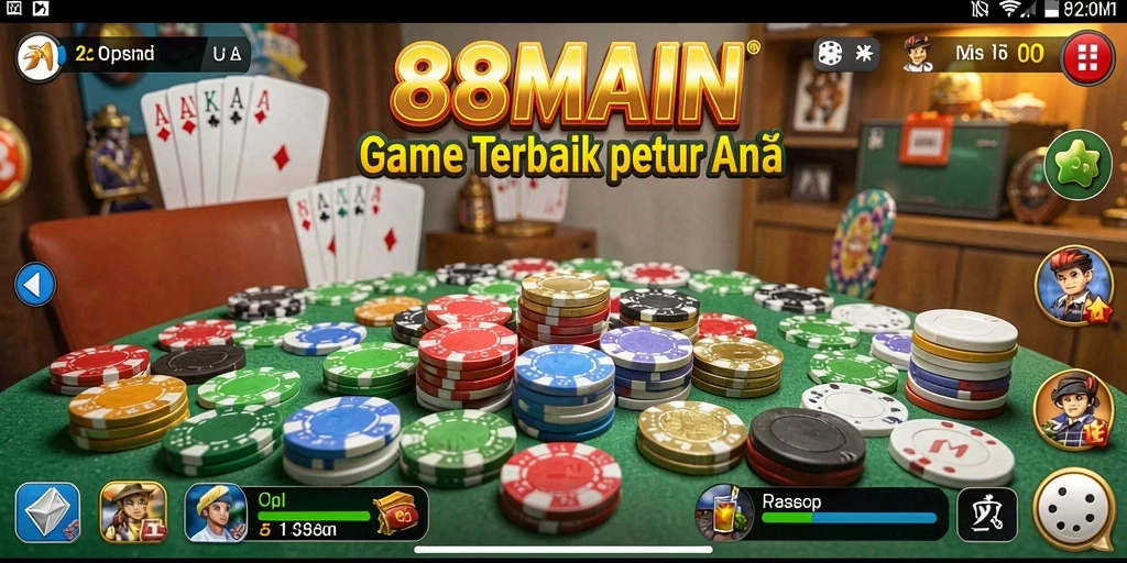 Tampilan menarik gameplay Gaple di 88MAIN.