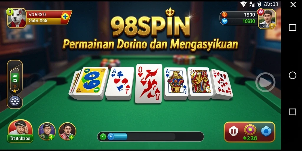 Tampilan gameplay menarik dan interaktif dari 98SPIN saat bermain Domino.