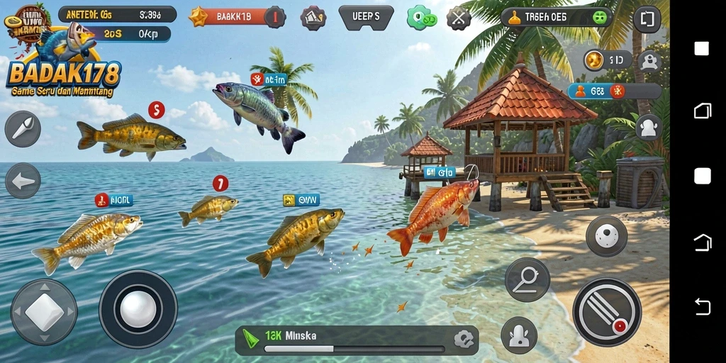Tampilkan gameplay seru di BADAK178 saat menembak ikan.