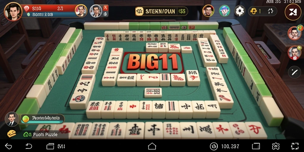 Tampilan gameplay seru <strong>BIG11</strong> yang menampilkan ubin Mahjong.