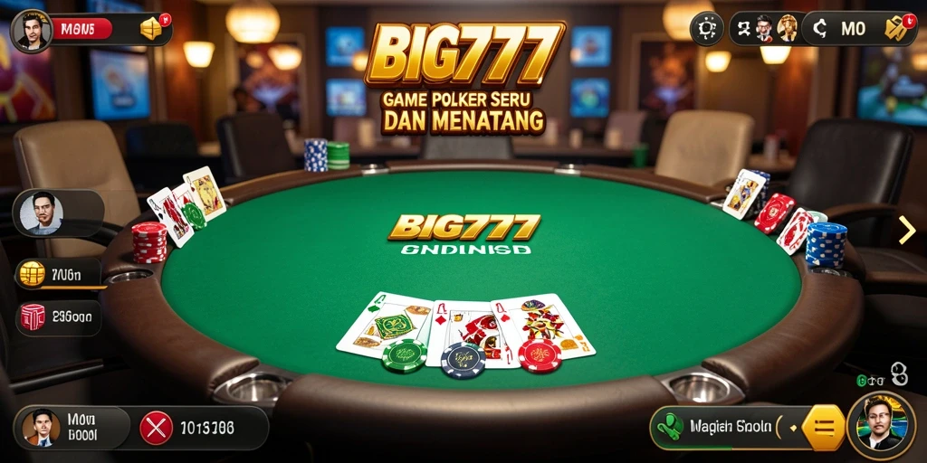 Tampilkan gameplay seru dari permainan poker BIG777 yang mengasyikkan.