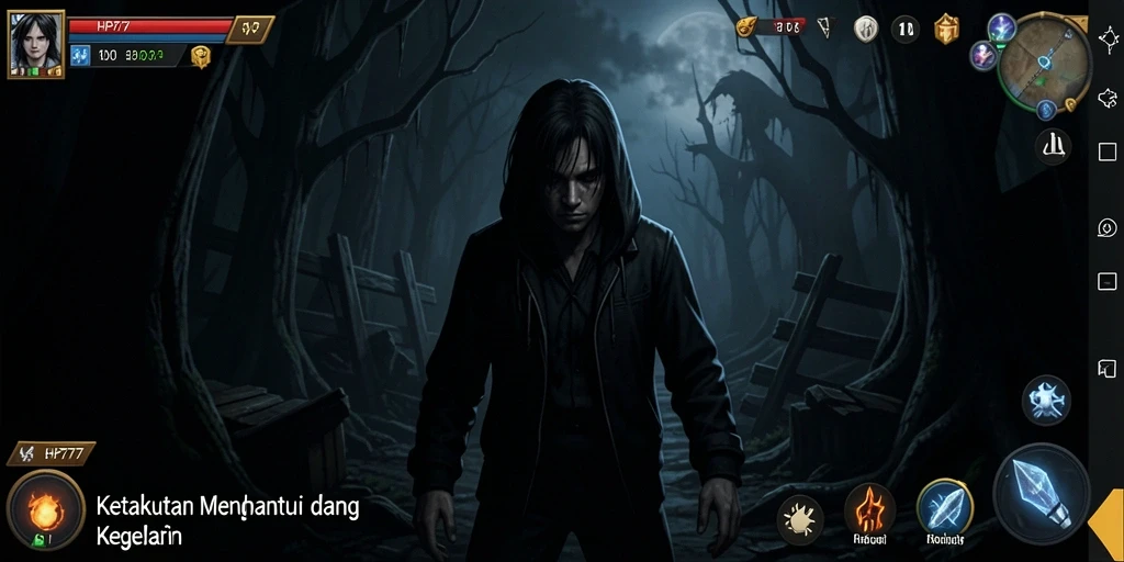 Gameplay HP777 yang mencekam dengan atmosfer horor yang menakutkan.