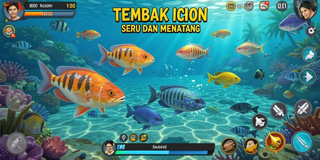 Tampilan grafik menawan saat berburu ikan dalam IDKLUB.