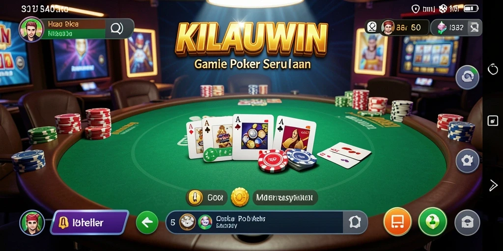 Tampilan gameplay Poker yang mendebarkan di KILAUWIN.