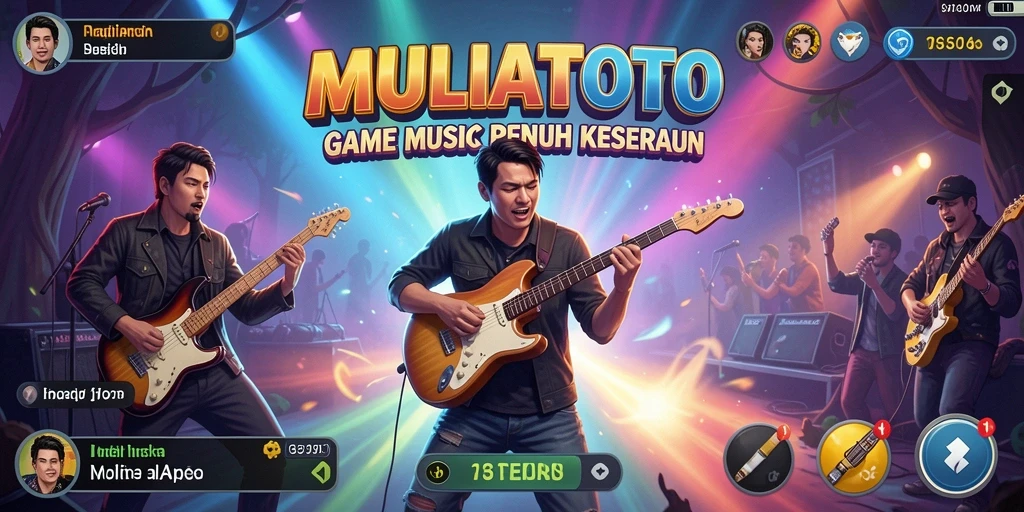 Tangkapan layar MULIATOTO yang menunjukkan gameplay musik yang seru.