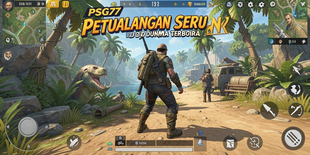 Screenshot gameplay PSG77 menampilkan eksplorasi dunia terbuka yang menakjubkan.