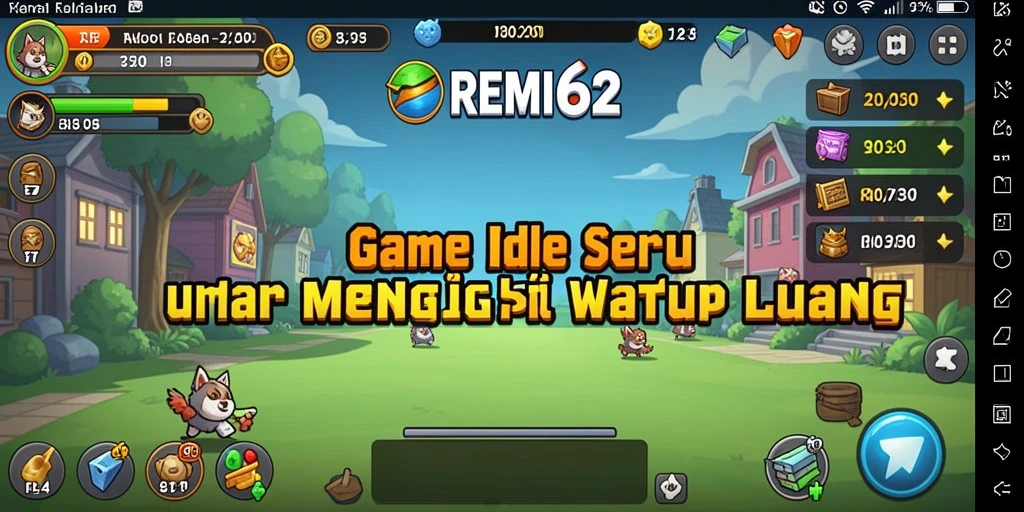 Tampilan gameplay menarik dalam REMI62 dengan elemen Idle yang seru.