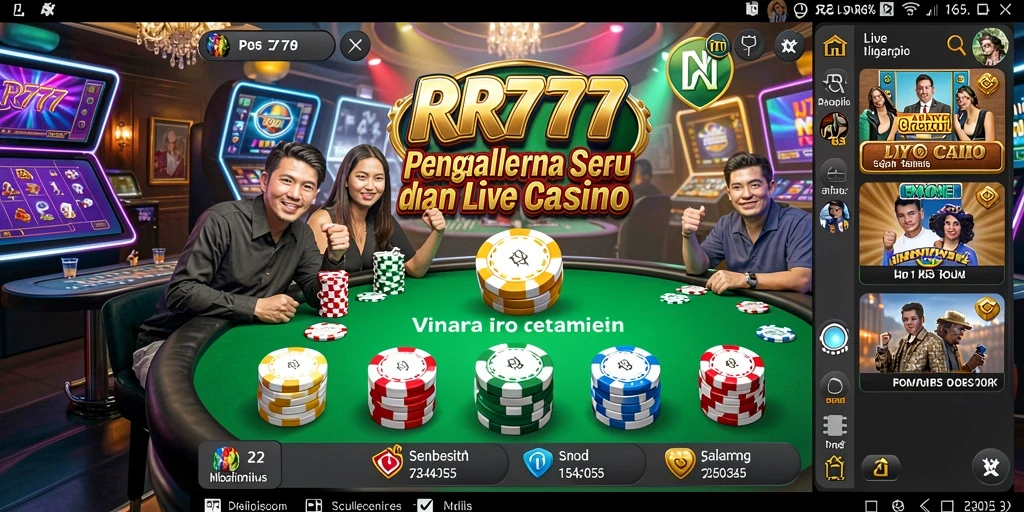 Gameplay Live Casino yang mendebarkan di RR777 dengan dealer langsung.