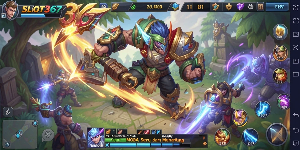 Screenshot gameplay SLOT367 menunjukkan aksi pertarungan tim yang mendebarkan.