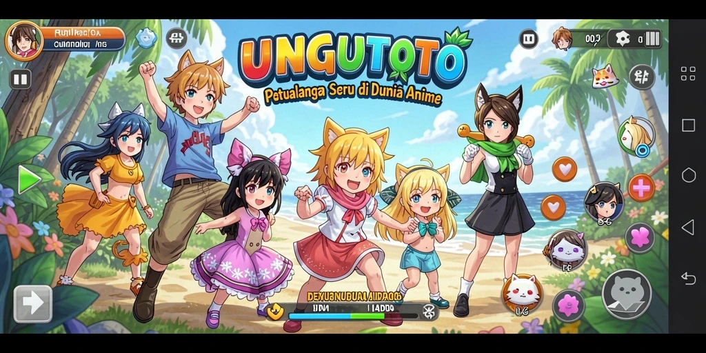 Screenshot gameplay UNGUTOTO yang menampilkan aksi petualangan yang seru.