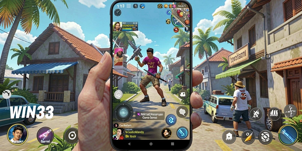 Tampilan seru gameplay WIN33 yang menghibur dan colorful.