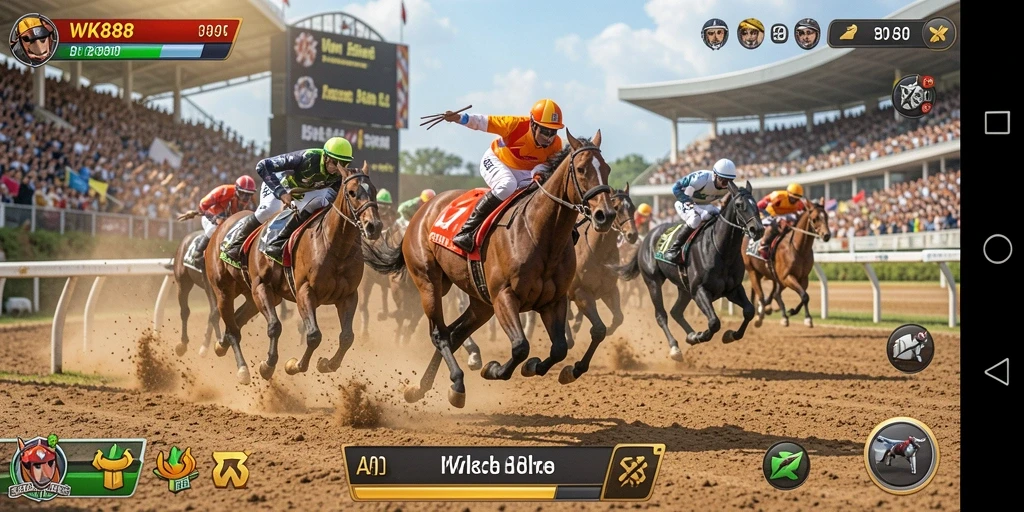 Gameplay balap seru dengan mobil balap cepat di WK888.