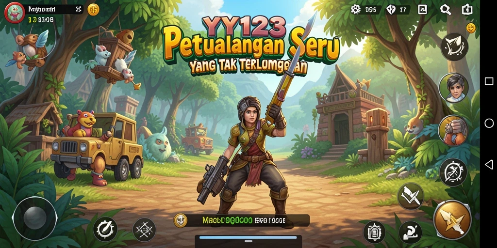 Screenshot utama YY123 menampilkan aksi mendebarkan dalam petualangan unik.