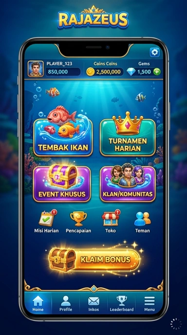 Screenshot antarmuka pengguna rajazeus yang menarik dan mudah digunakan.